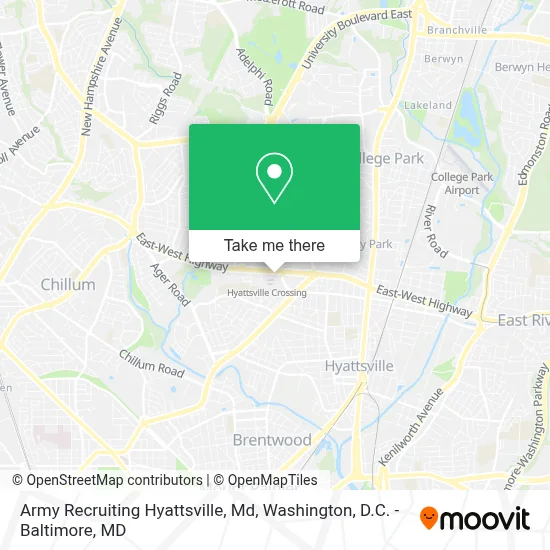 Army Recruiting Hyattsville, Md map