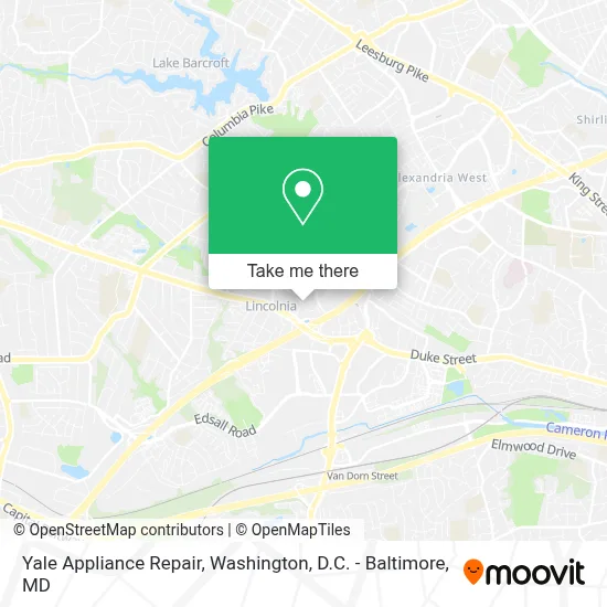 Yale Appliance Repair map