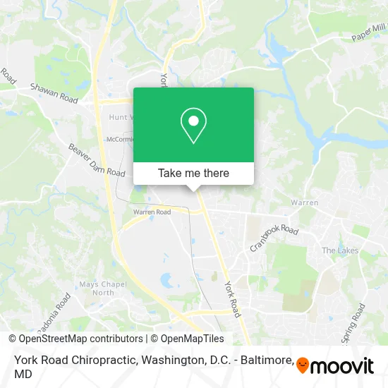 York Road Chiropractic map
