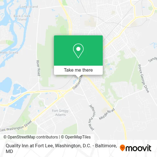 Quality Inn at Fort Lee map