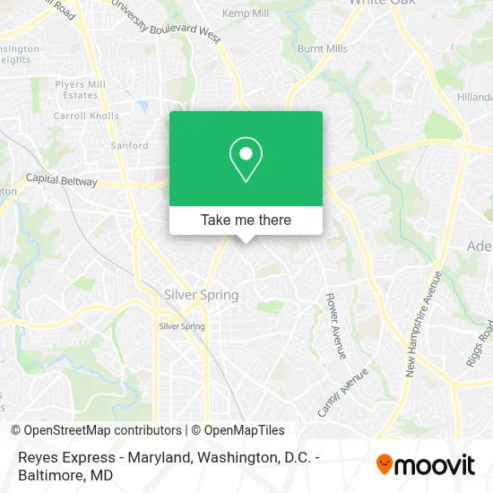 Reyes Express - Maryland map