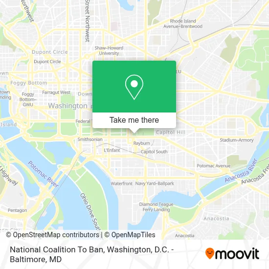National Coalition To Ban map