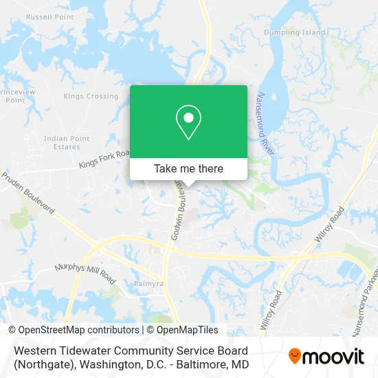 Western Tidewater Community Service Board (Northgate) map