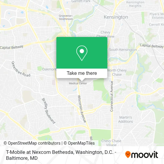 T-Mobile at Nexcom Bethesda map