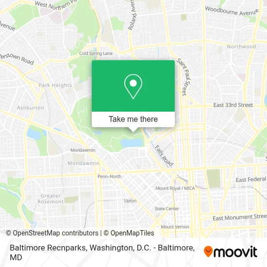 Baltimore Recnparks map