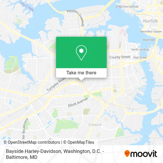 Bayside Harley-Davidson map