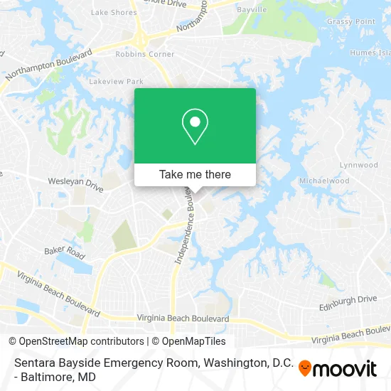 Sentara Bayside Emergency Room map