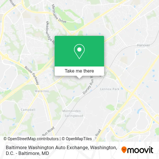 Baltimore Washington Auto Exchange map