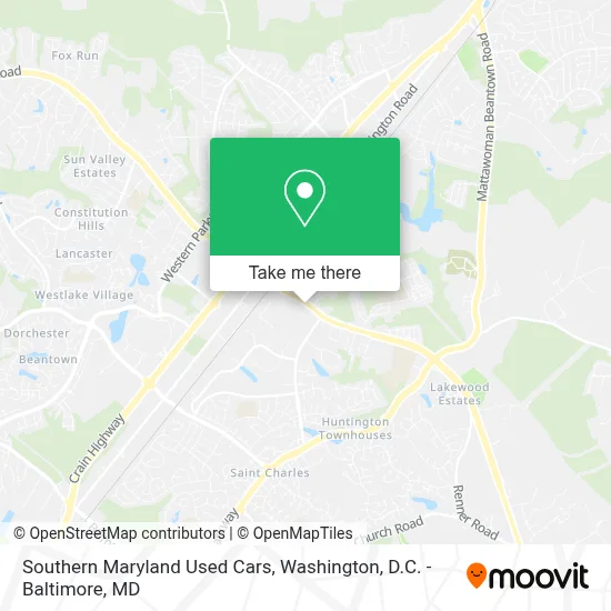 Southern Maryland Used Cars map