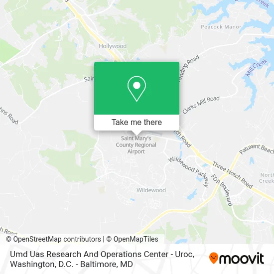 Umd Uas Research And Operations Center - Uroc map