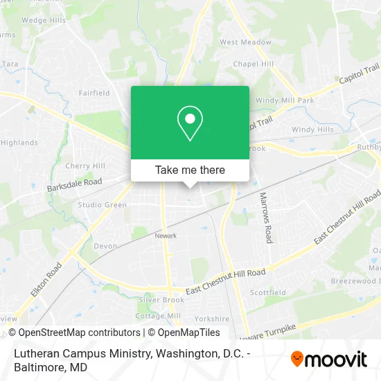 Lutheran Campus Ministry map
