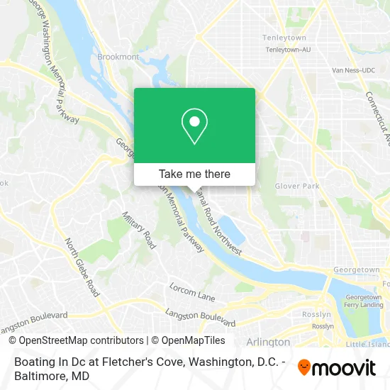 Boating In Dc at Fletcher's Cove map