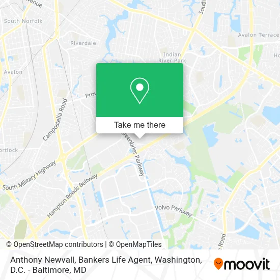Anthony Newvall, Bankers Life Agent map