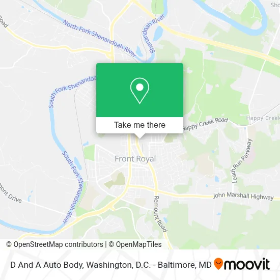 D And A Auto Body map