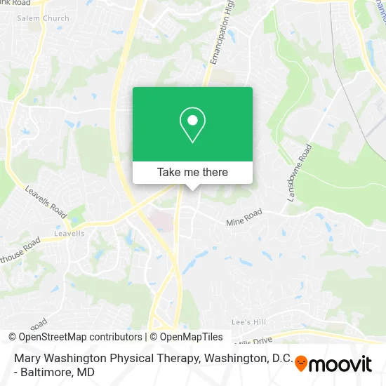 Mary Washington Physical Therapy map