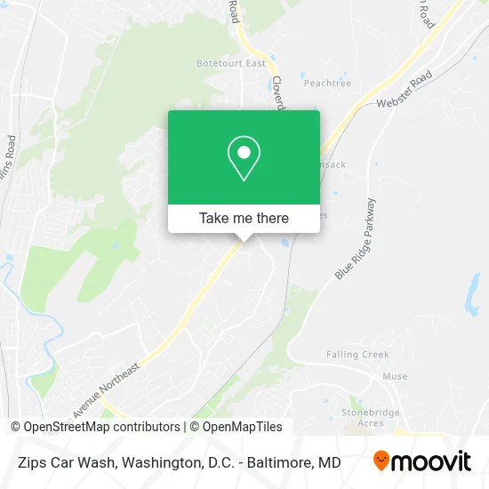 Zips Car Wash map