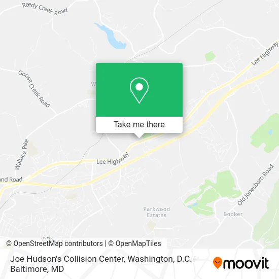 Joe Hudson's Collision Center map