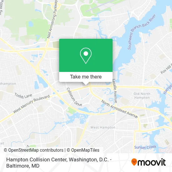 Hampton Collision Center map