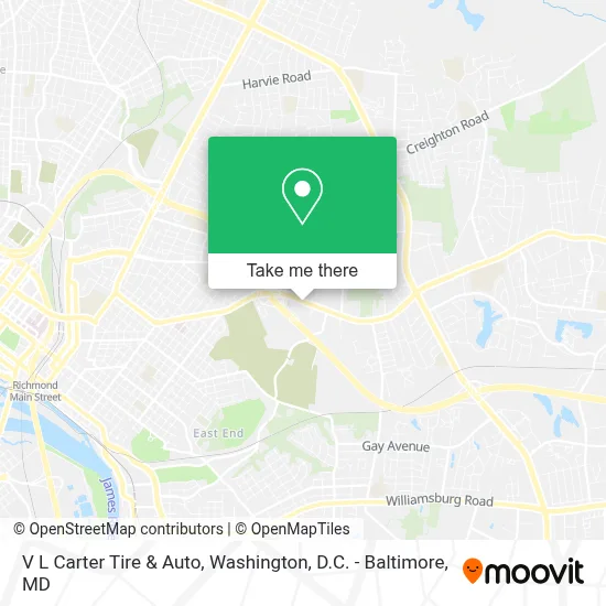 V L Carter Tire & Auto map