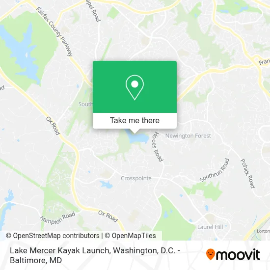 Lake Mercer Kayak Launch map