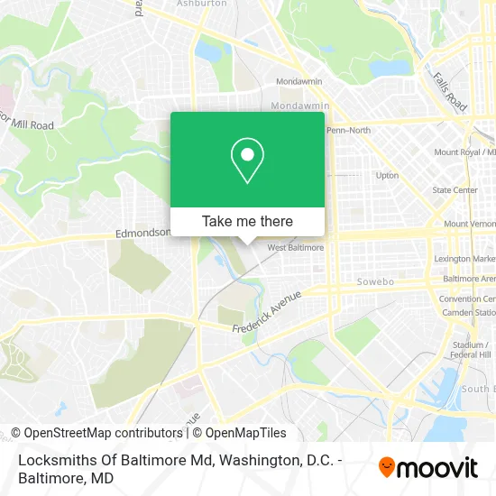 Locksmiths Of Baltimore Md map