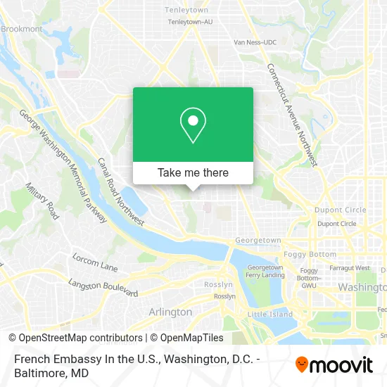 French Embassy In the U.S. map
