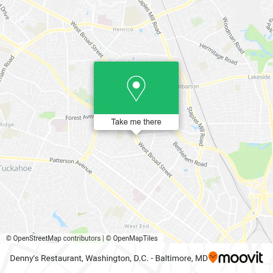 Denny's Restaurant map
