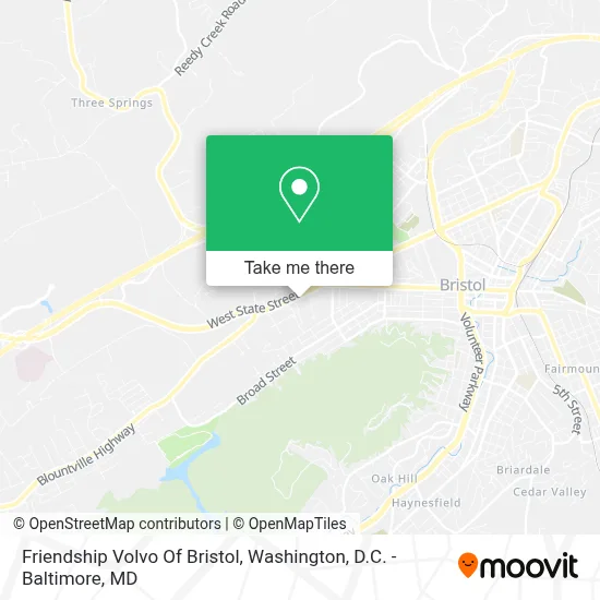 Friendship Volvo Of Bristol map