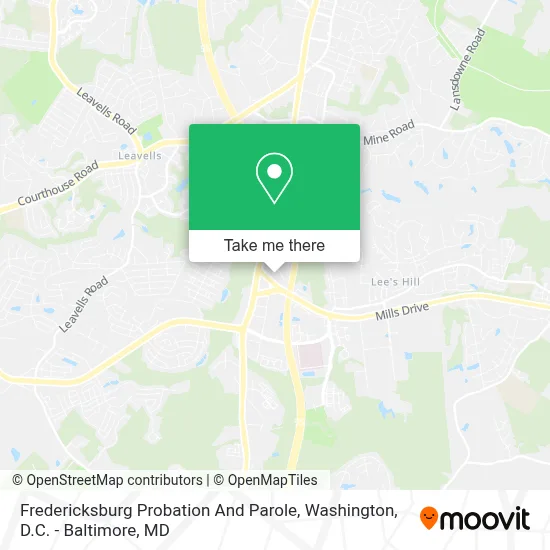 Fredericksburg Probation And Parole map