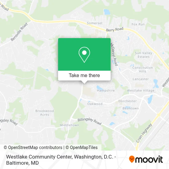 Westlake Community Center map