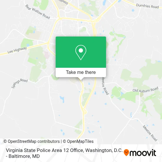 Virginia State Police Area 12 Office map
