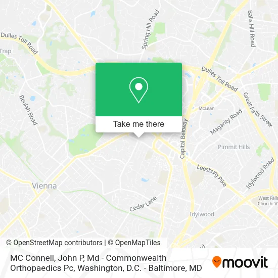 MC Connell, John P, Md - Commonwealth Orthopaedics Pc map