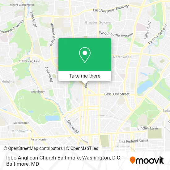 Igbo Anglican Church Baltimore map