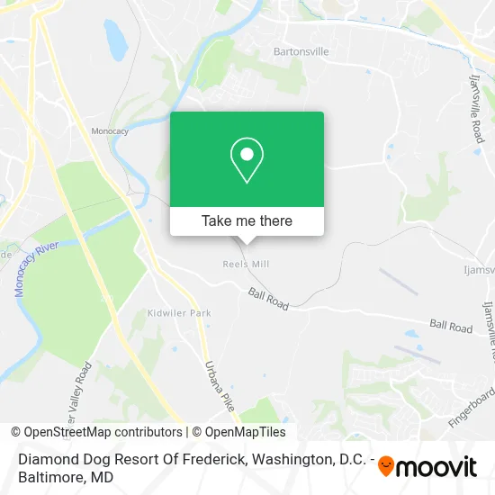 Diamond Dog Resort Of Frederick map