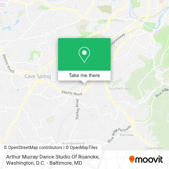 Arthur Murray Dance Studio Of Roanoke map
