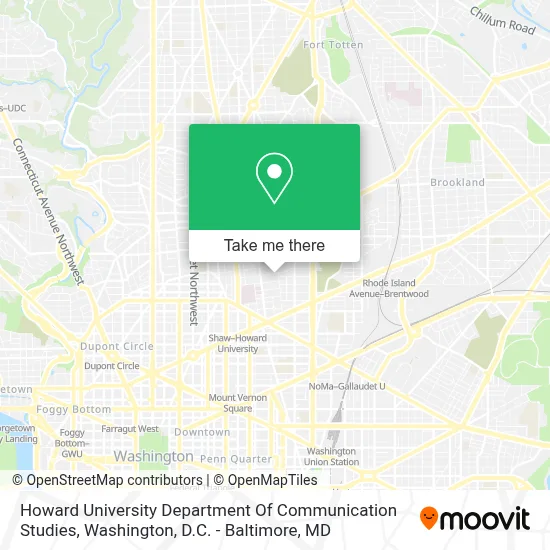 Howard University Department Of Communication Studies map