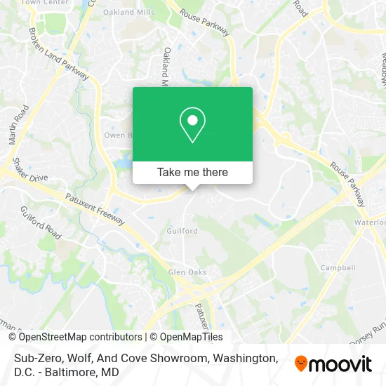 Sub-Zero, Wolf, And Cove Showroom map
