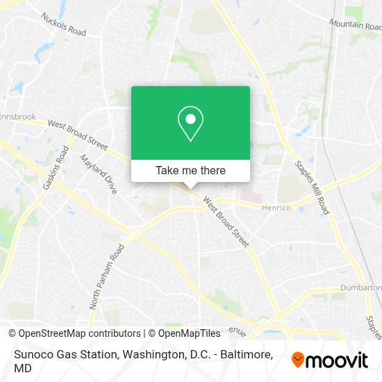 Sunoco Gas Station map