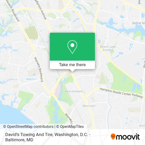 David's Towing And Tire map