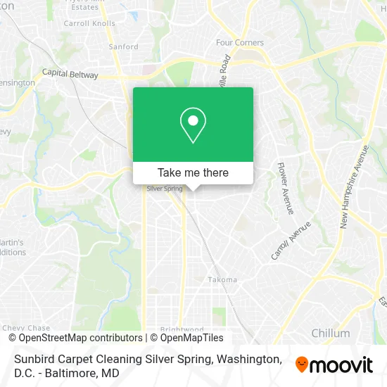 Sunbird Carpet Cleaning Silver Spring map