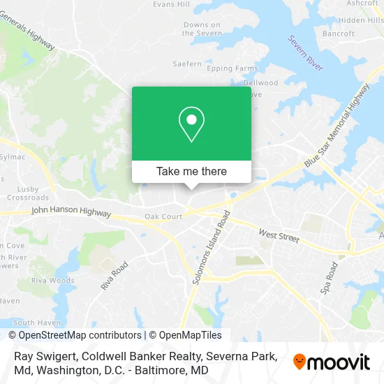 Ray Swigert, Coldwell Banker Realty, Severna Park, Md map