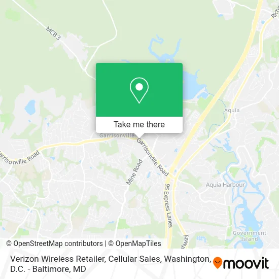 Verizon Wireless Retailer, Cellular Sales map