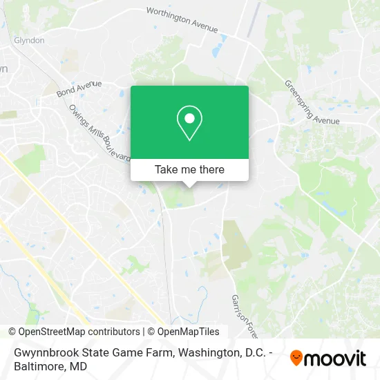Gwynnbrook State Game Farm map