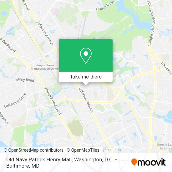 Old Navy Patrick Henry Mall map