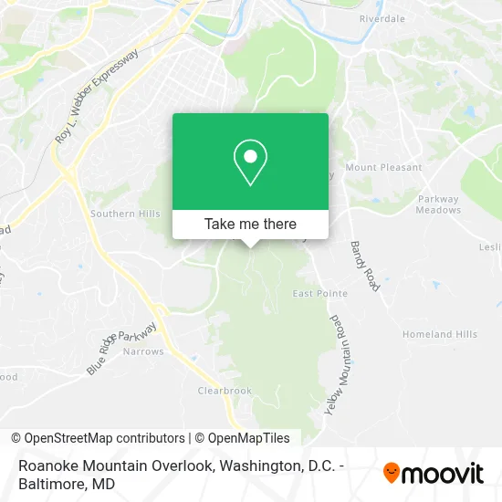 Roanoke Mountain Overlook map