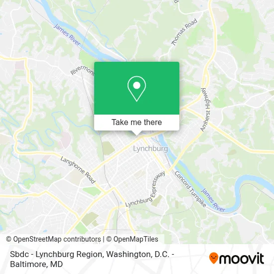 Sbdc - Lynchburg Region map
