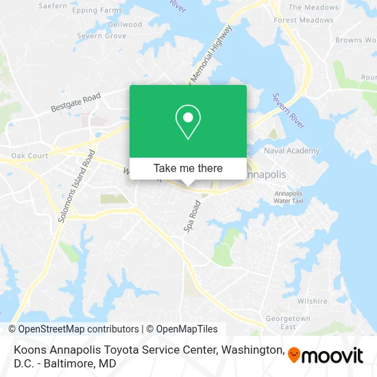 Koons Annapolis Toyota Service Center map
