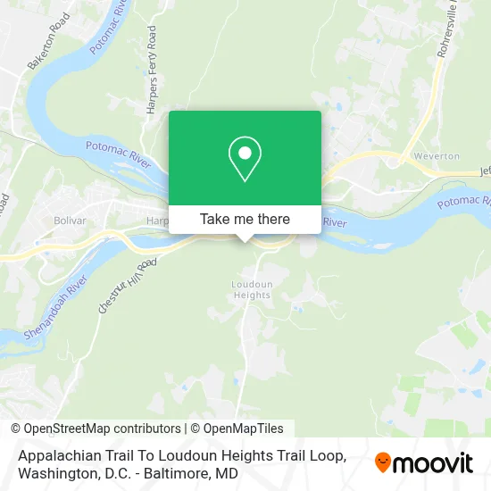 Appalachian Trail To Loudoun Heights Trail Loop map