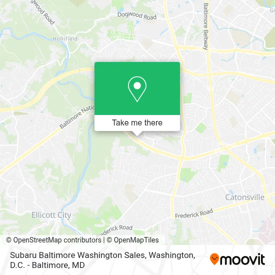 Subaru Baltimore Washington Sales map
