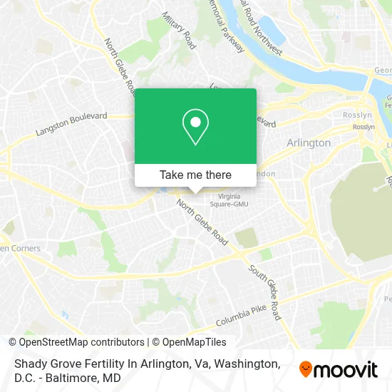 Shady Grove Fertility In Arlington, Va map